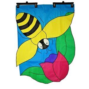Bumblebee with Flower Outdoor Garden Flag Large 28 x 38